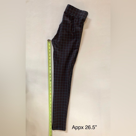 LOFT Plaid Ponte Leggings Gray Black Rust (XS) - Picture 8 of 12